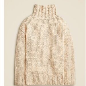J. Crew Cream Chunky Knit Oversized Turtleneck Sweater